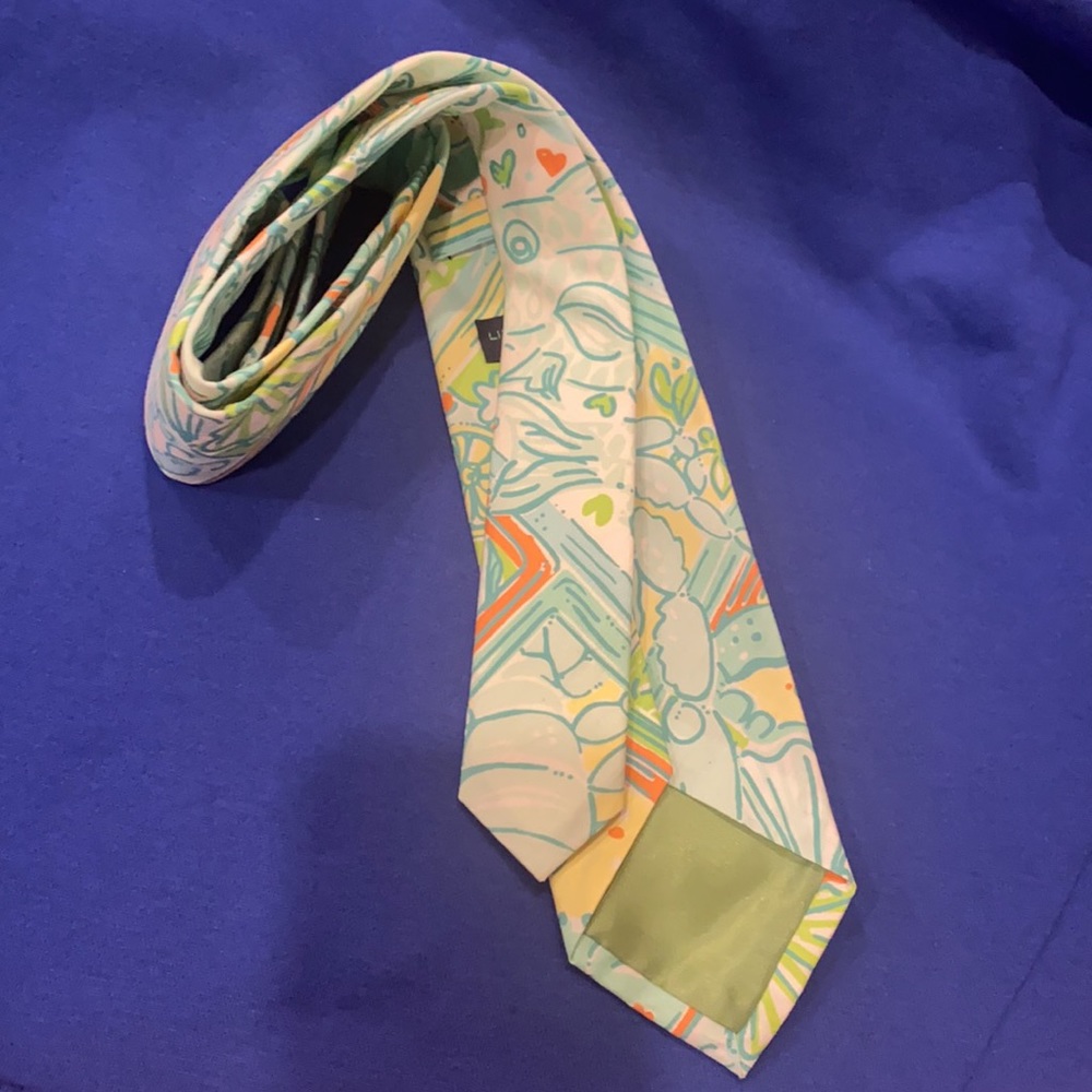 Lilly Pulitzer UNISEX SPRING floral print ties handmade via palm beach ATTIRE - Picture 15 of 16